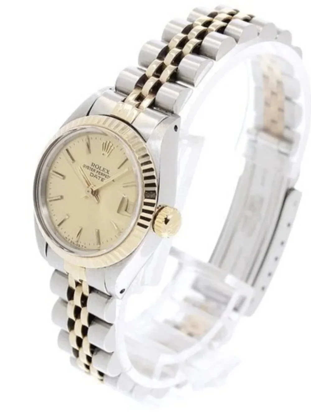 ROLEX Oyster Perpetual Date 6917/3 YG bezel Automatic Ladies Watch_964941
